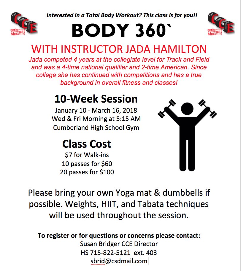 CumberlandCEd's tweet photo. Body 360 returns tomorrow morning. This intense #workout can't be stopped. Can you? #fitness #Cumberland https://t.co/3se7nAQKhK