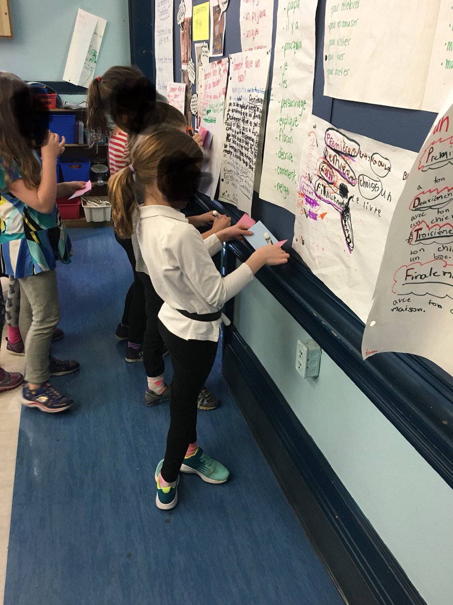 sgojsic's tweet photo. Searching for sequence words and action words in our classmates guided work #grade2FI Led to a great mini lesson about Vous vs Tu https://t.co/O1D6L0Wp2C