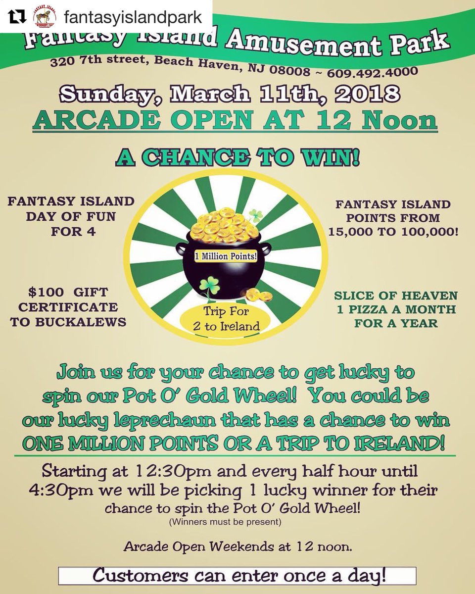 lbisource's tweet image. Trip to 🇮🇪 or one million Fantasy Island tokens? #lbi #amusementpark #ireland #nj #jerseyshore