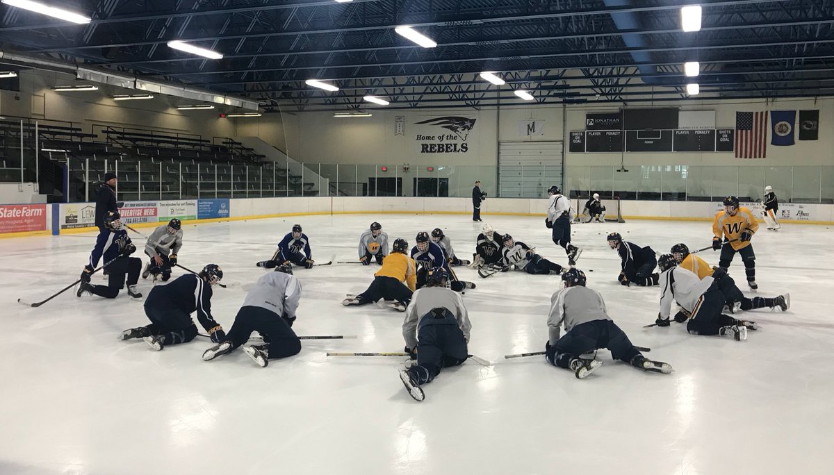 WHS_boyshockey's tweet photo. Last practice before the #Section6AA finals! #olympicsheet #benddontbreak #TrekToTheX https://t.co/2SrXAU6NKg