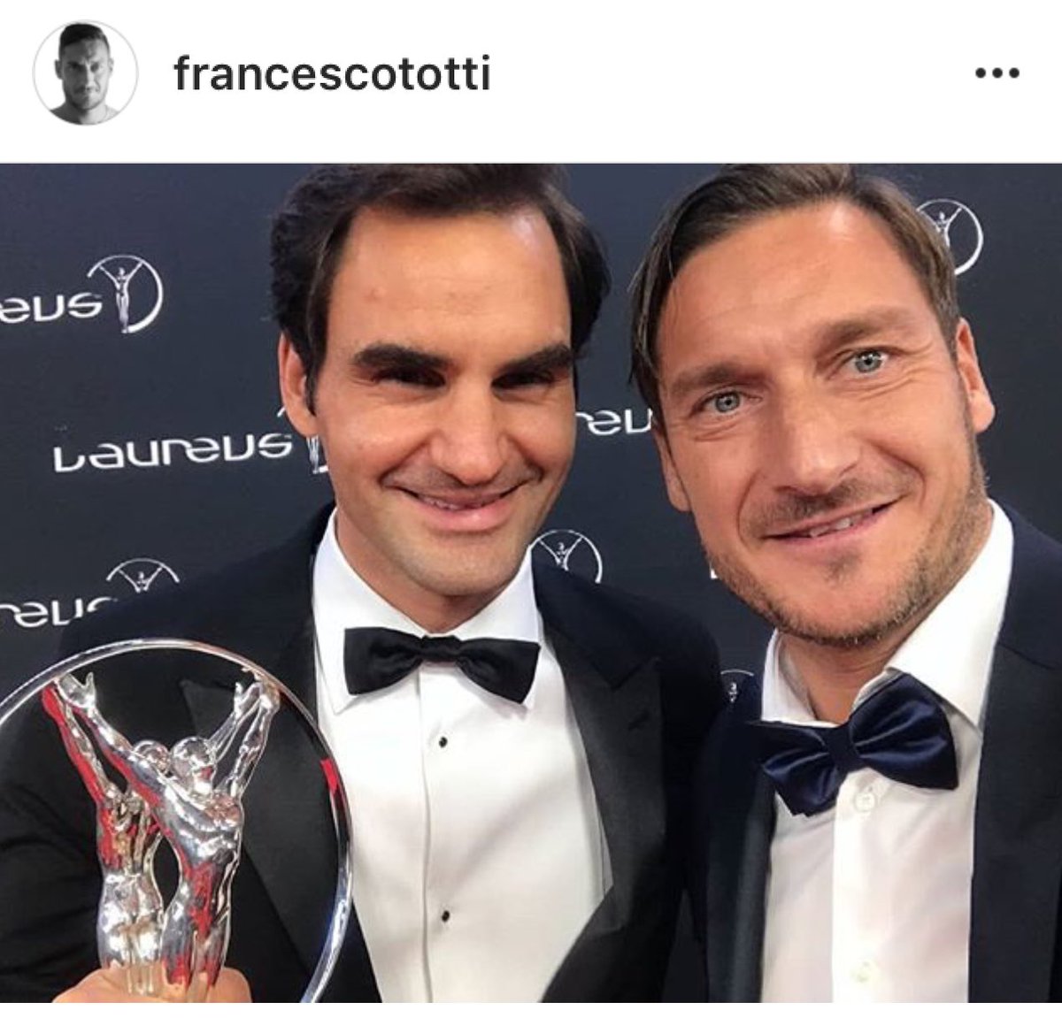 angelomangiante's tweet photo. Tanto, tantissimo talento in una foto. Two of a kind. #Federer &amp; #Totti @SkySport https://t.co/swTPqcGrPe