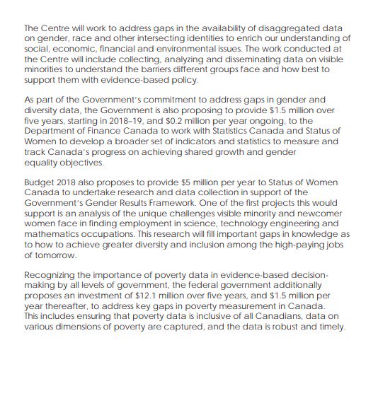 ashwadhwani's tweet photo. The #budget2018, for the first time in Canadian history, went through a full gender-based analysis (aka Gender Results Framework) , which involved thinking about how every single measure would impact men, women, boys and girls in different ways: https://t.co/fH3Gz2j8ID