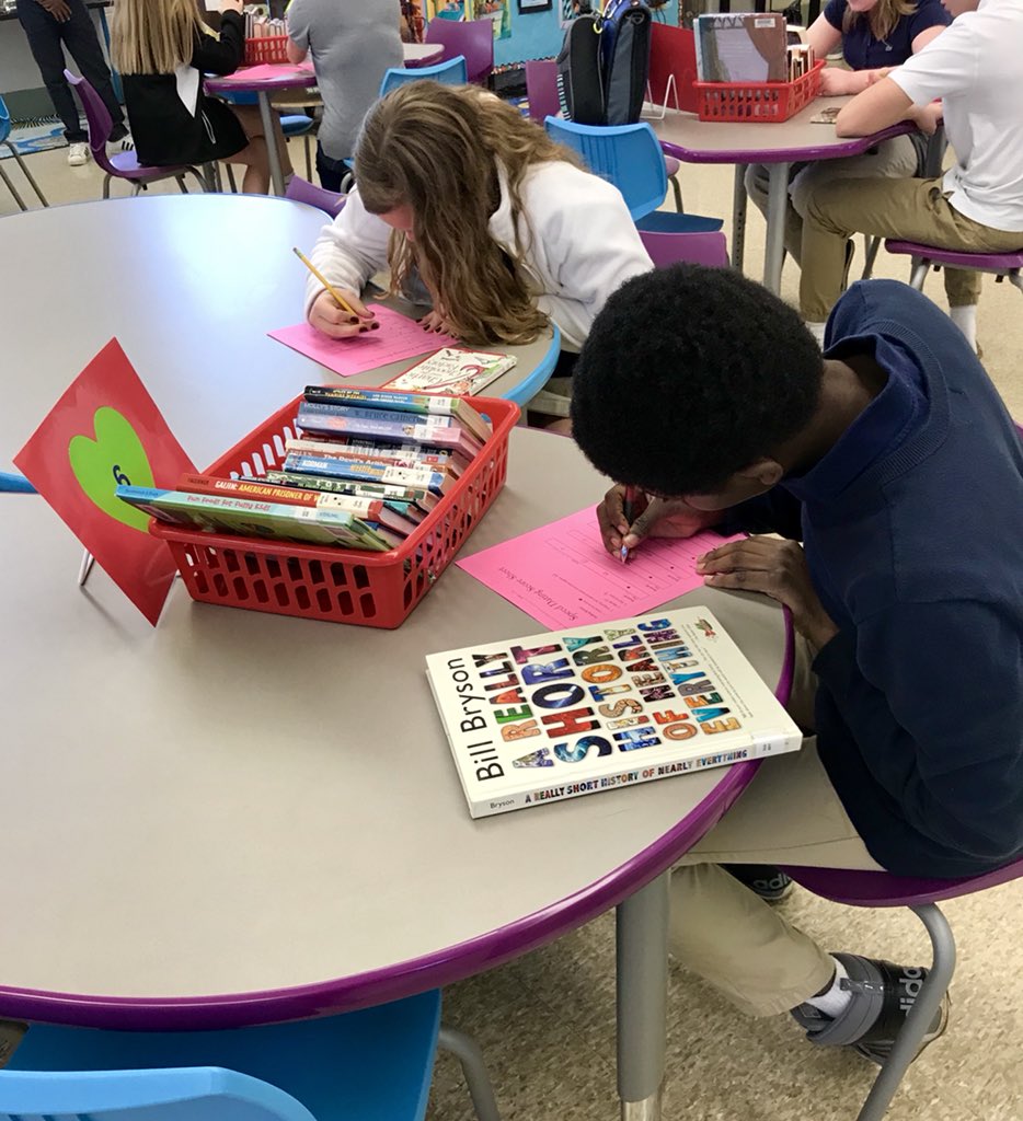 AMSLibraryReads's tweet photo. 7th graders filling out Speed Dating Score Sheets for book dates. So fun to watch them fall in love with books and reading! #AMSReads #ILoveOurStudentsโค๏ธ https://t.co/LhynSNZ1Jm