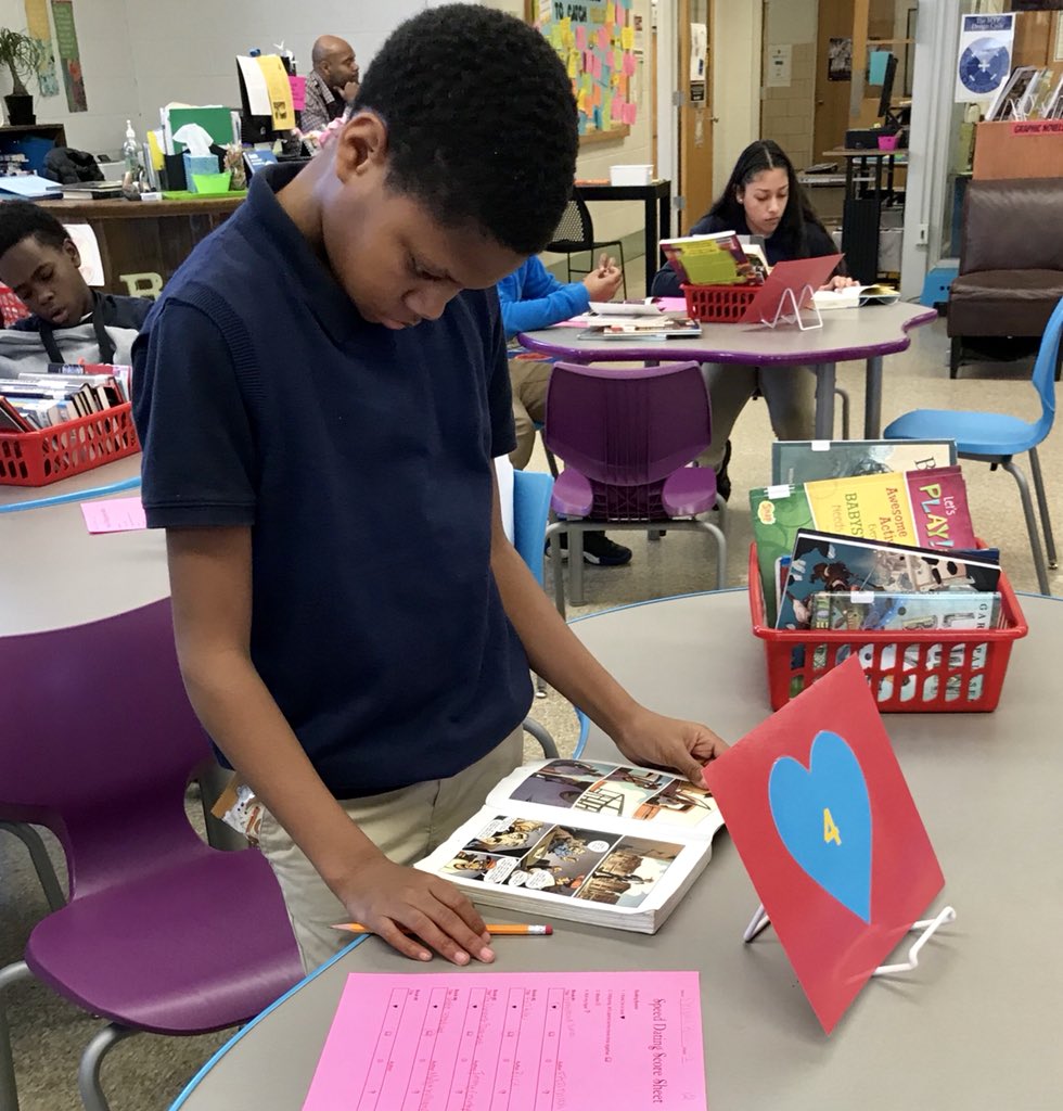 AMSLibraryReads's tweet photo. 7th graders filling out Speed Dating Score Sheets for book dates. So fun to watch them fall in love with books and reading! #AMSReads #ILoveOurStudentsโค๏ธ https://t.co/LhynSNZ1Jm