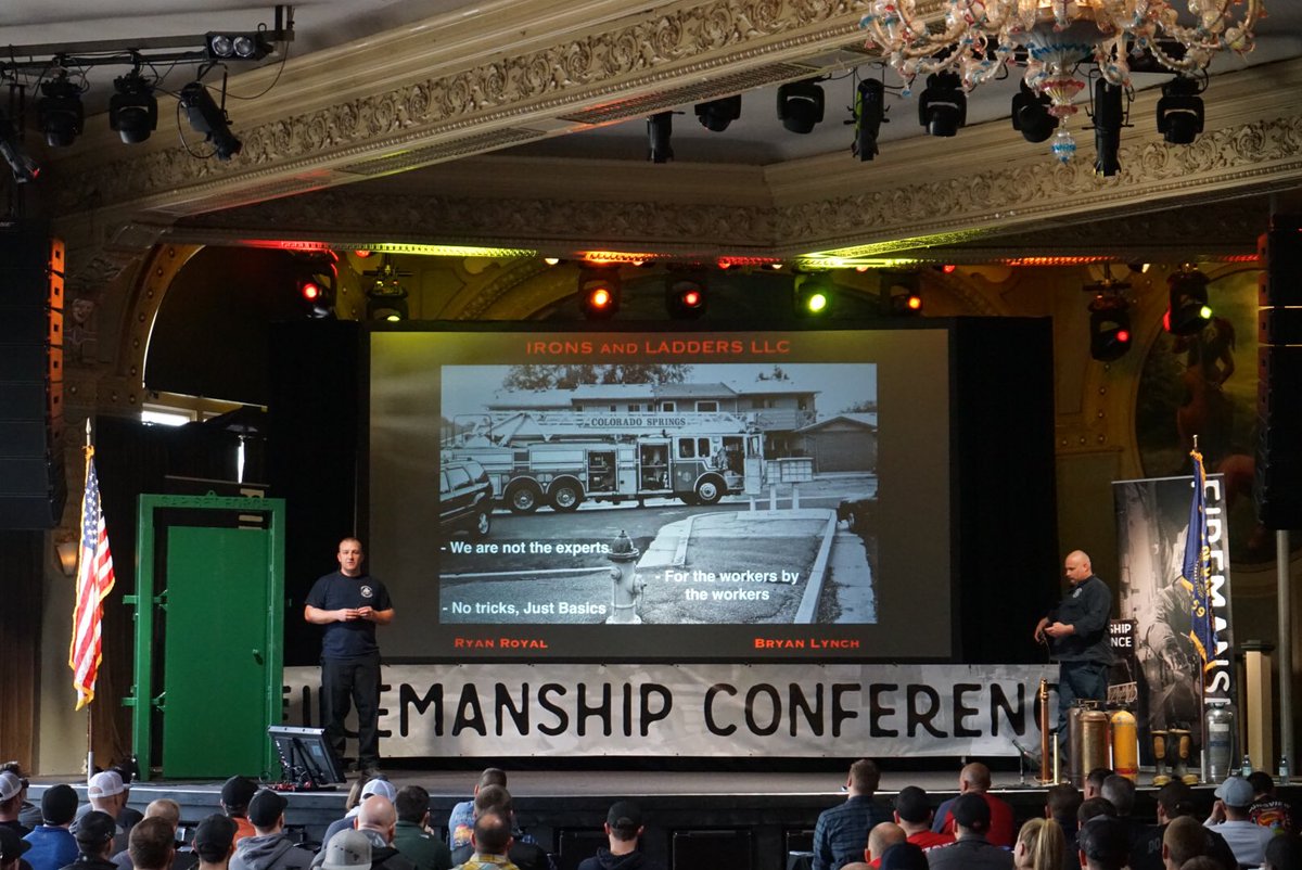 Firemanship_PDX's tweet photo. @IRONSandLADDERS spreading knowledge about ground ladders at #fcpdx18 https://t.co/QI0n1ee1EK