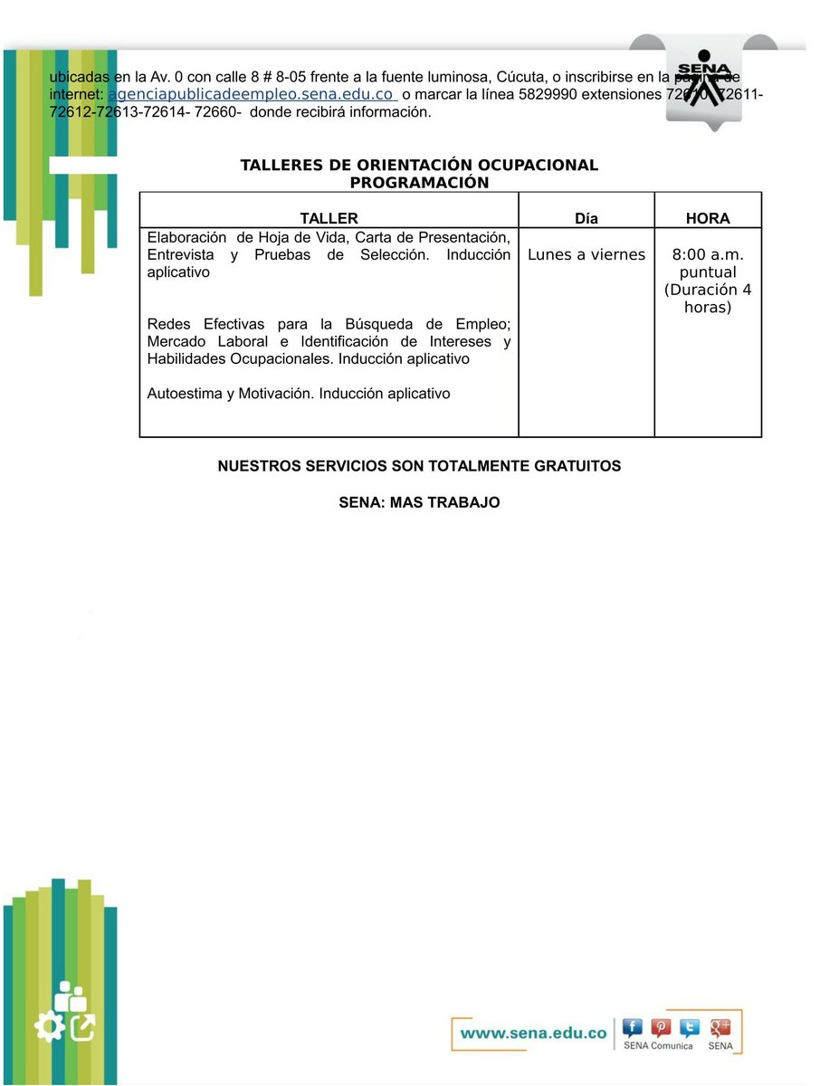 APESENACUCUTA's tweet photo. Vacantes disponibles que ofrecen los empresarios a través de la Agencia Publica de empleo Sena Cucuta https://t.co/QDfqwdp3RR