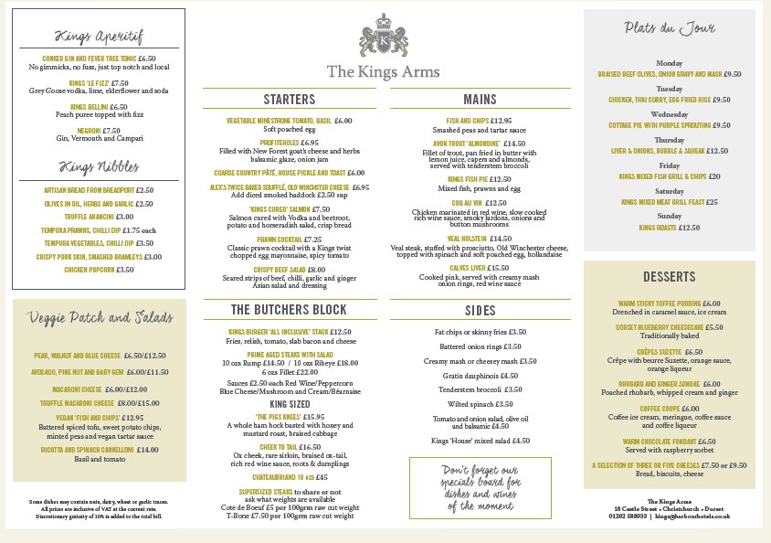 RoulierNicolas's tweet photo. Come and try our delicious New A la Carte from this Friday 2nd March @TheKingsDorset #dinnertime #CasualDining #dinnerdate #Christchurch #Bournemouth @alexskitchen @Harbour_Hotels https://t.co/ewyk1JJhNZ
