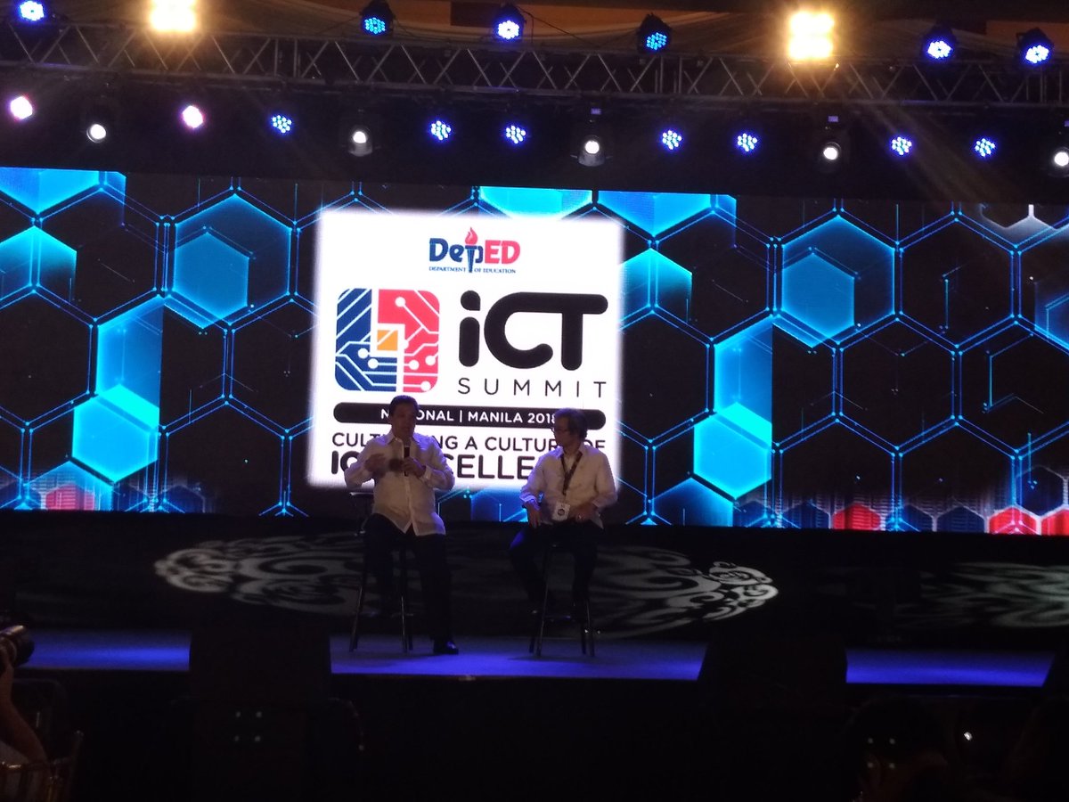DepEdICTSummit's tweet photo. Happening NOW:
Question and Answer with Director Abram Abanil and Undersecretary Alain Del Pascual

#DepEdICTSummit
#CultureOfICTExcellence
#OneDepEd
#TayoParaSaEdukasyon
#4DKID https://t.co/aIueE2373f
