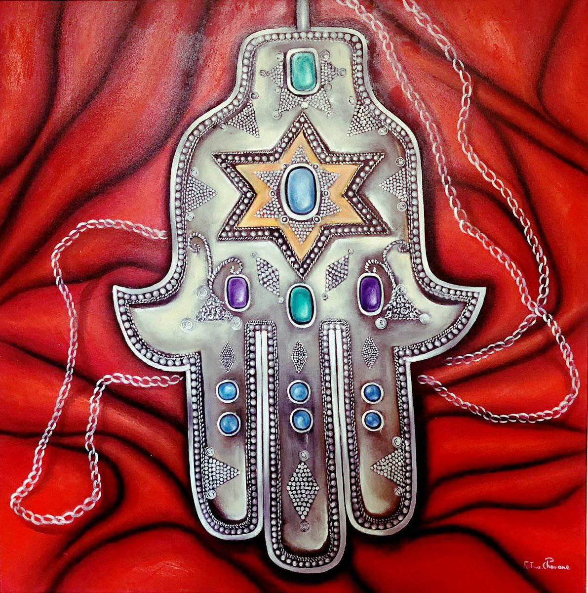 FatnaChanane's tweet photo. [Khmissa] 80cm × 80cm / Huile sur toile
https://t.co/1WXQo6FvYO #Art #Chanane https://t.co/MLBAx7x6lO