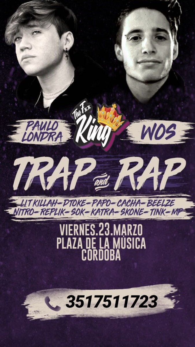 Viernes 23 de marzo en Plaza de la Musica - Córdoba 
+info y tickets 📲 3517511723