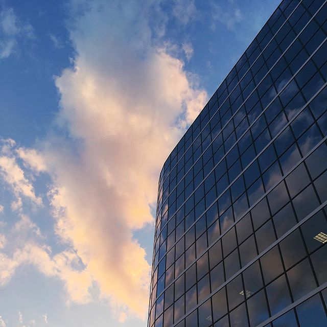 RachelLCastles's tweet photo. Beautiful evening sky reflected in the windows of my office building #sunset #photography #floridalife https://t.co/COVoqOrP13