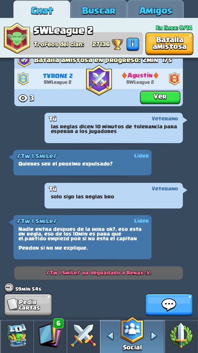 RFL_Gaming1's tweet photo. Que Mal Organización De La Liga @SWolFLeague que el "ARBITRO" practicamente está del clan rival ¡RT! Para Difundir:@Finitrios_Cr @Pablosky_CR @ComunidadCrCh @BenjaRepHay_CR @RenaxCR @RDK_CR @RenaxGFx @FabianClash07 @_MBallestero @AgustinCR12 @Nacho03146882 https://t.co/TZDNs1h1s8