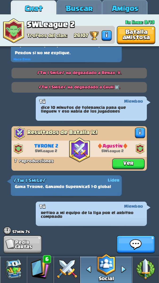 RFL_Gaming1's tweet photo. Que Mal Organización De La Liga @SWolFLeague que el "ARBITRO" practicamente está del clan rival ¡RT! Para Difundir:@Finitrios_Cr @Pablosky_CR @ComunidadCrCh @BenjaRepHay_CR @RenaxCR @RDK_CR @RenaxGFx @FabianClash07 @_MBallestero @AgustinCR12 @Nacho03146882 https://t.co/TZDNs1h1s8
