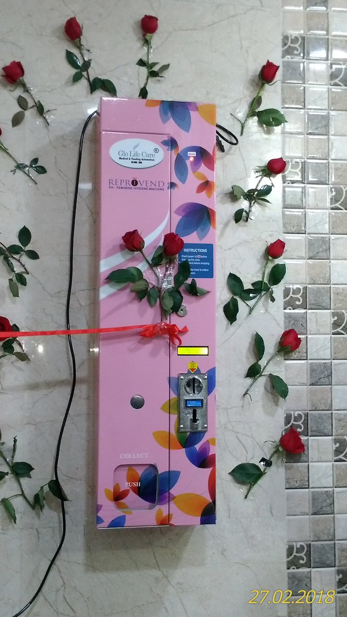 aaibagairport's tweet photo. 2 Sanitary Napkin Vending Machine unveiled for the benefit of female passengers and staff at Bagdogra Airport. @AAI_Official https://t.co/KjfACGEwLF