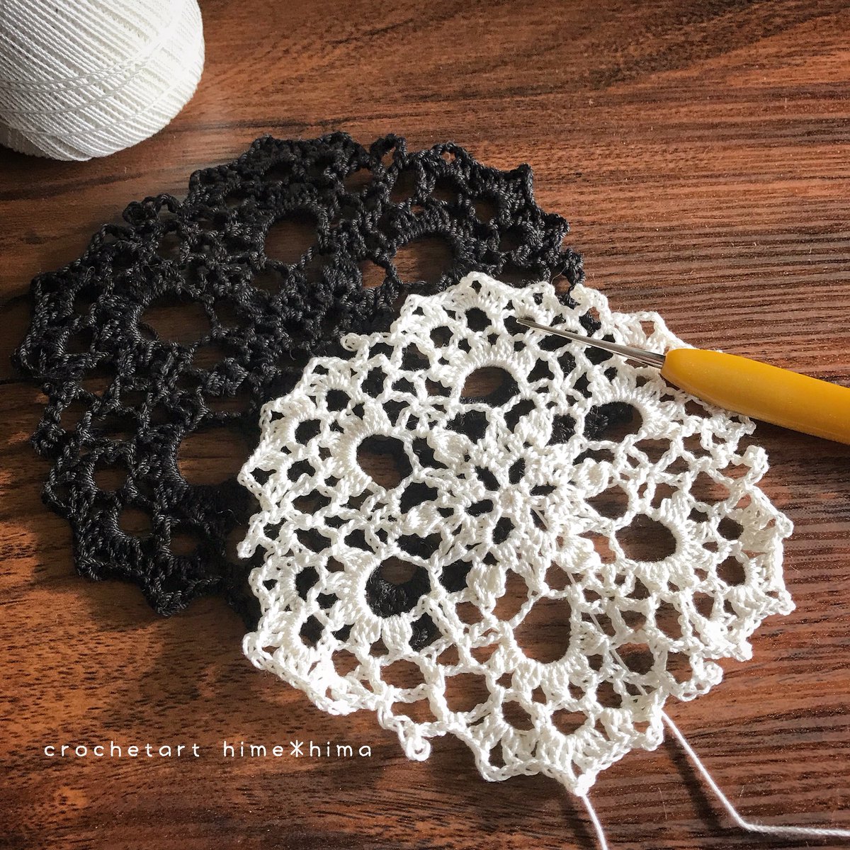 Hime Hima 多分 今日中には編み図公開出来そうです かぎ編み ドイリー Crochet Crochetdoily Crochetart Doily Art コースター あみもの Himehima Crochetdiagram かぎ針編み Pattern 編み図 ダルマレース糸 T Co Qj15g9xuek