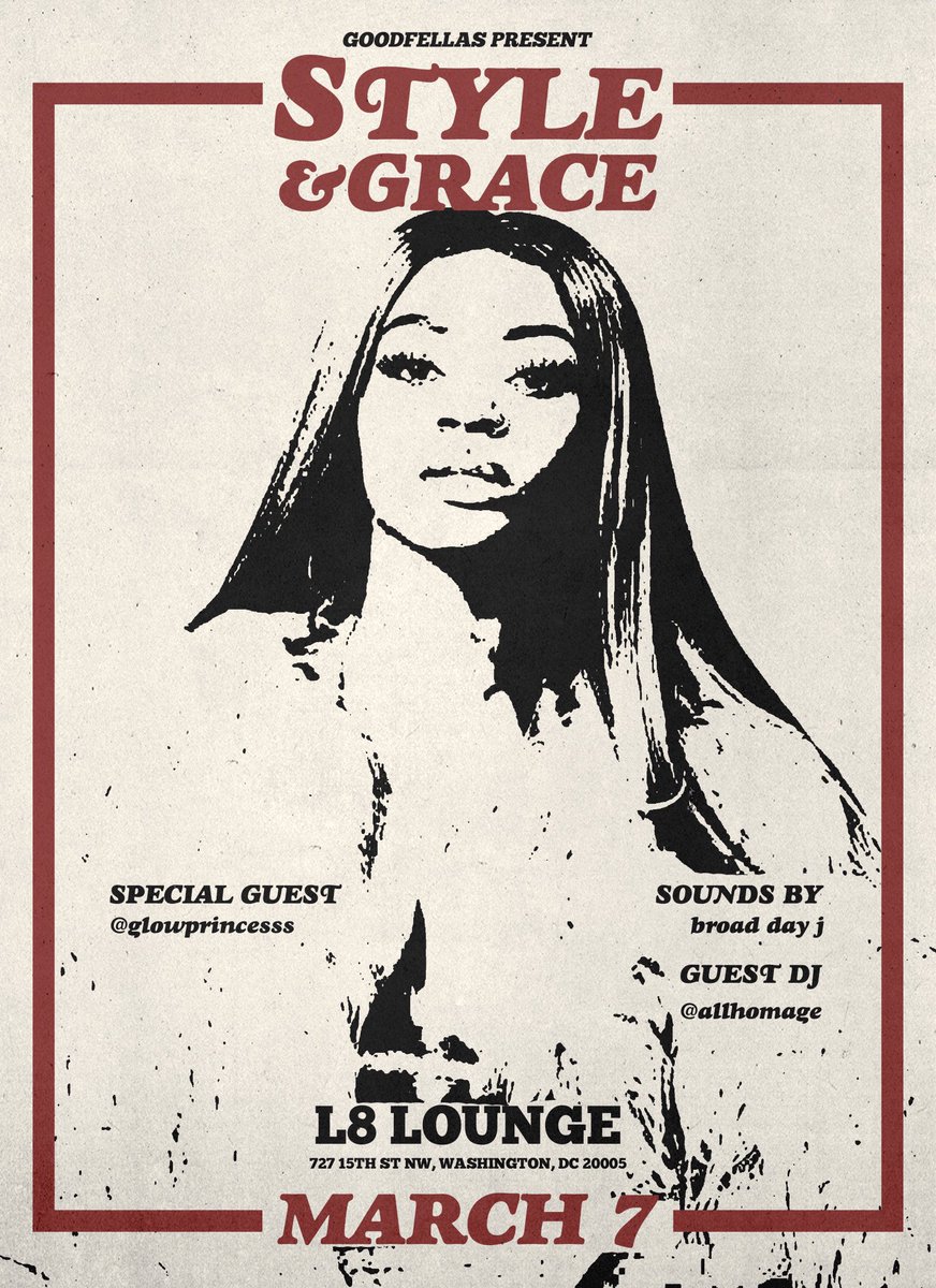 dariuscash's tweet photo. We @goodfellasdc back for another
edition of style &amp; grace 🥂 03.07.18

Hosted by @_glowprincess 
along w guest djing by Malik

10pm - 2am | for tables + rsvp 
email thegoodfellas.dc@gmail.com

#goodfellasdc https://t.co/L8oNXnV7ls