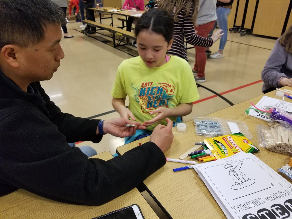 MrJoshuaKennedy's tweet photo. Students and teachers competing in the Winter Olympics at @WilsonsCreekInt STEAM Night.

@officialSPS #spslearning #steamsps #Olympics2018 https://t.co/E6TIE96fCq