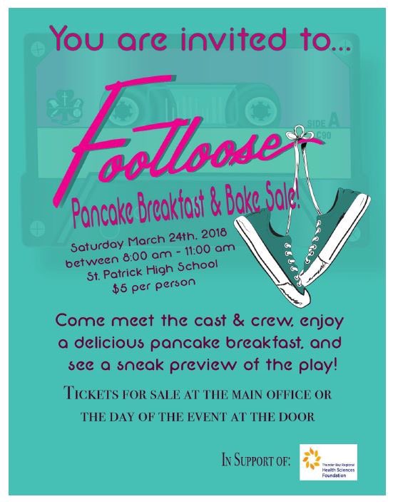 TBCDSBStPatrick's tweet photo. TICKETS FOR #FOOTLOOSE ON SALE @ Superstore this Weekend ONLY

Friday 6:00 pm - 9:00 pm
Saturday 9:00 am - 9:00 pm
Sunday 9:00 am - 6:00 pm

Only CASH/CHEQUE accepted

Tickets for our PANCAKE BREAKFAST will also be available. #tbay #tbcschools #footloose https://t.co/bQtHqsQAQH