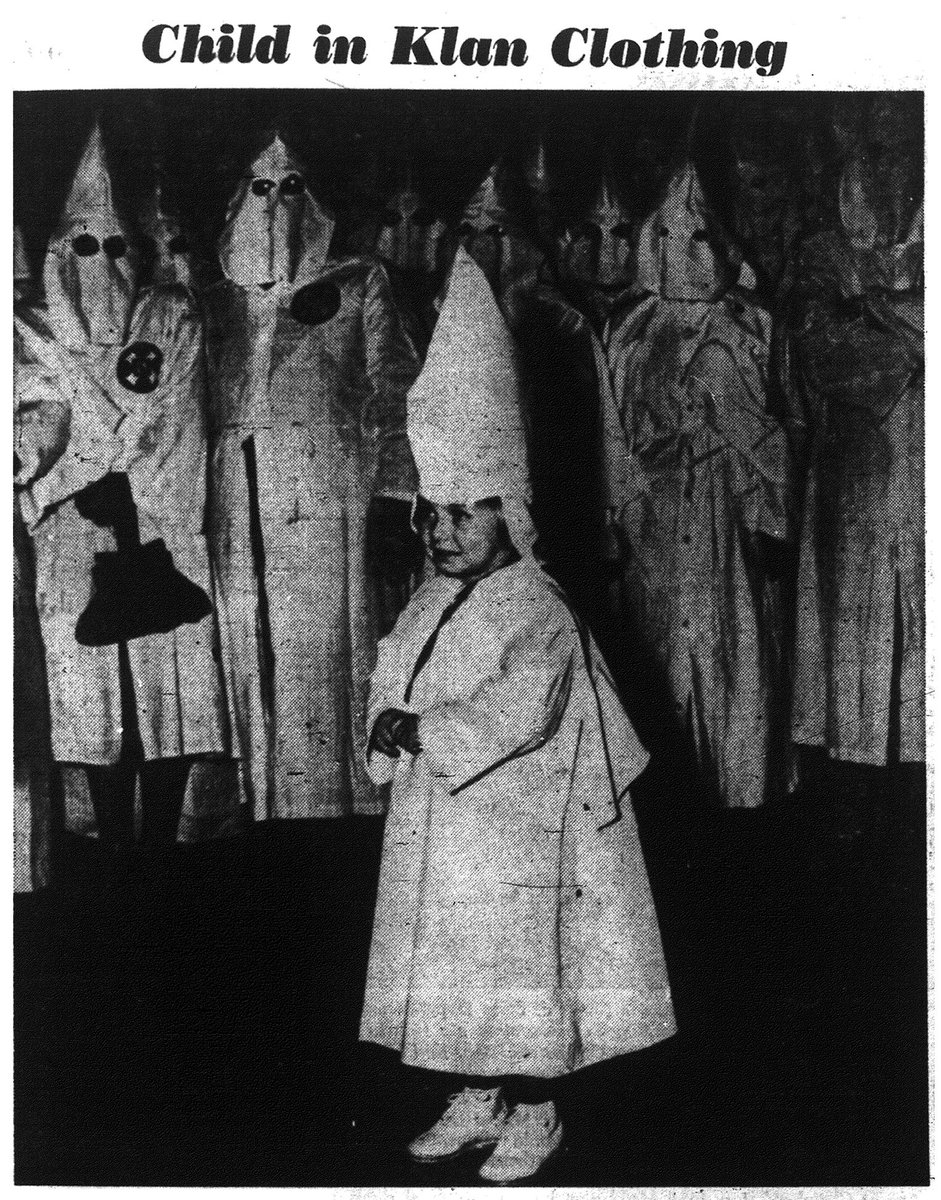 From the archives of the New York Star - 12 Dec 1948:
Wearing the traditional Ku Klux Klan regalia, a small girl takes part in initiation ceremonies for 300 new members at the city auditorium in Macon, GA.
Check out the campaign at kck.st/2GyKPZf