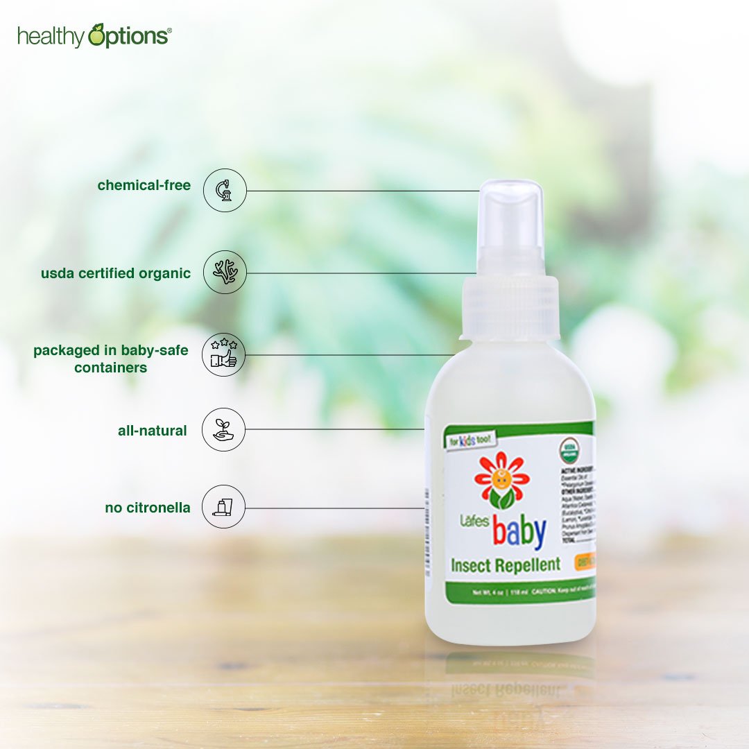 Good for all ages and even the most sensitive #skin, Lafe’s Organic Baby Insect Repellent protects your family from bug bites. It uses a special blend of certified organic germanium and #lavender essential #oil. 🍏