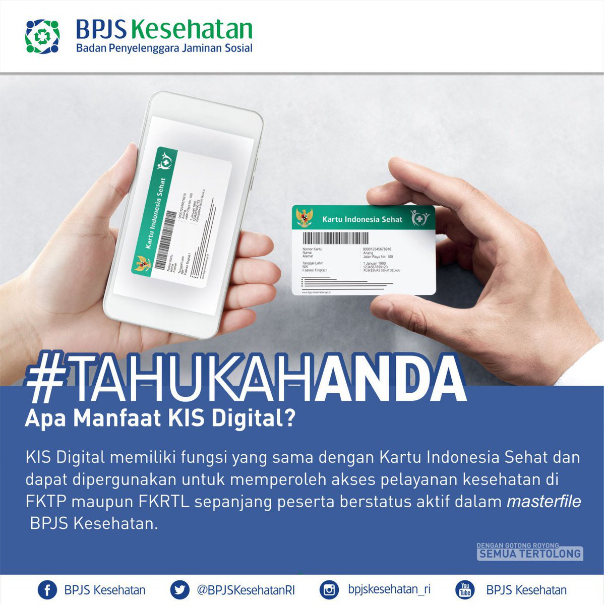 BPJSKesehatanRI's tweet photo. Sahabat, sudah tau mamfaat KIS digital? Yuk kita simak infografis berikut https://t.co/MOLZ9vA36X