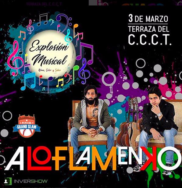 PepitosGS's tweet photo. Hey! Ven a Disfrutar de la gran #ExplosionMusical el  03 de #marzo con la participación de @alo_flamenko en la terraza del #ccct @invershow y en compañía de #PepitosGrandSlam. ¡Búscanos!

#Eventos #Venezuela #ComidaRápida https://t.co/qbx8bWYpse