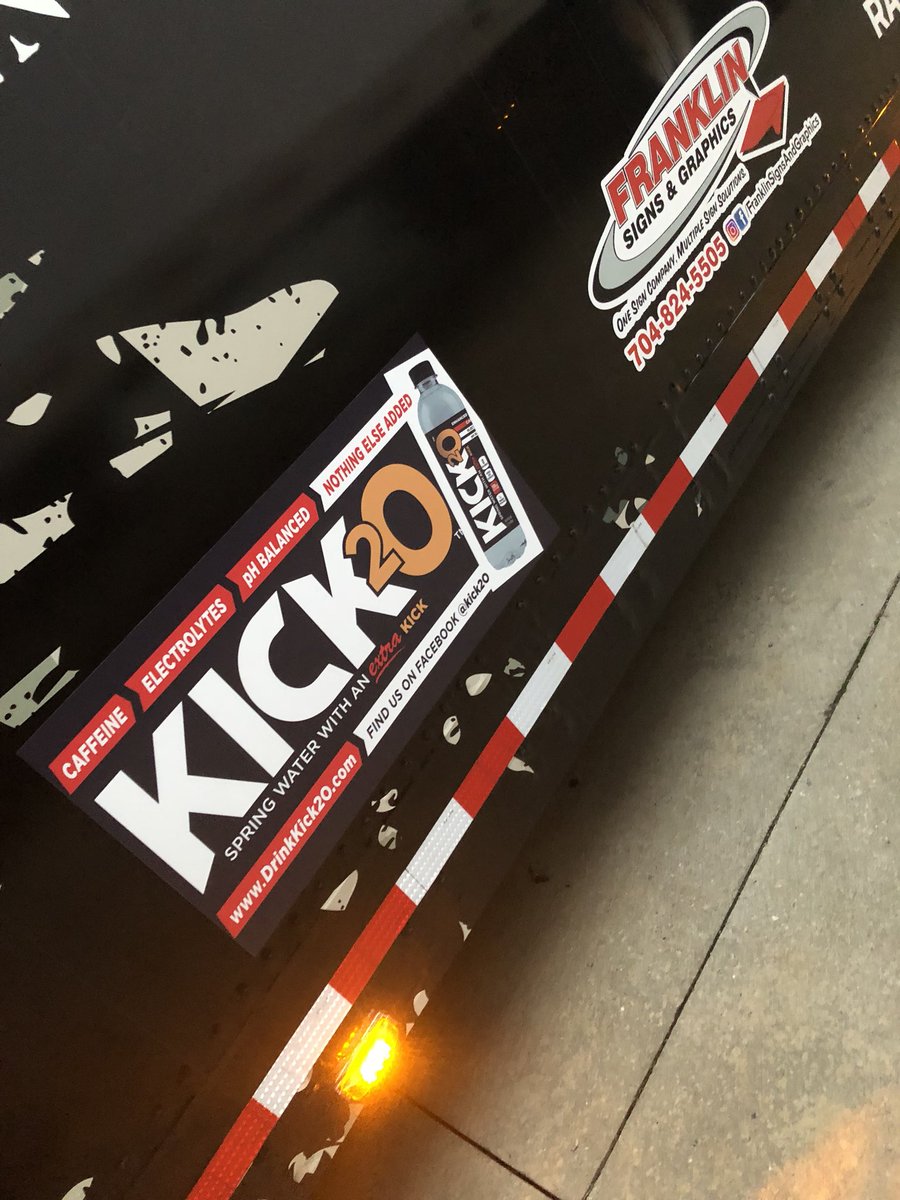 SpencerBoyd's tweet photo. That new @Kick2o logo on the side of the hauler looks good🤟🏻😍!!!

#kick2o #water #essentials #caffeines #electrolytes #nascargoeswest #nascar #gruntstyle https://t.co/OwNSx0p72n