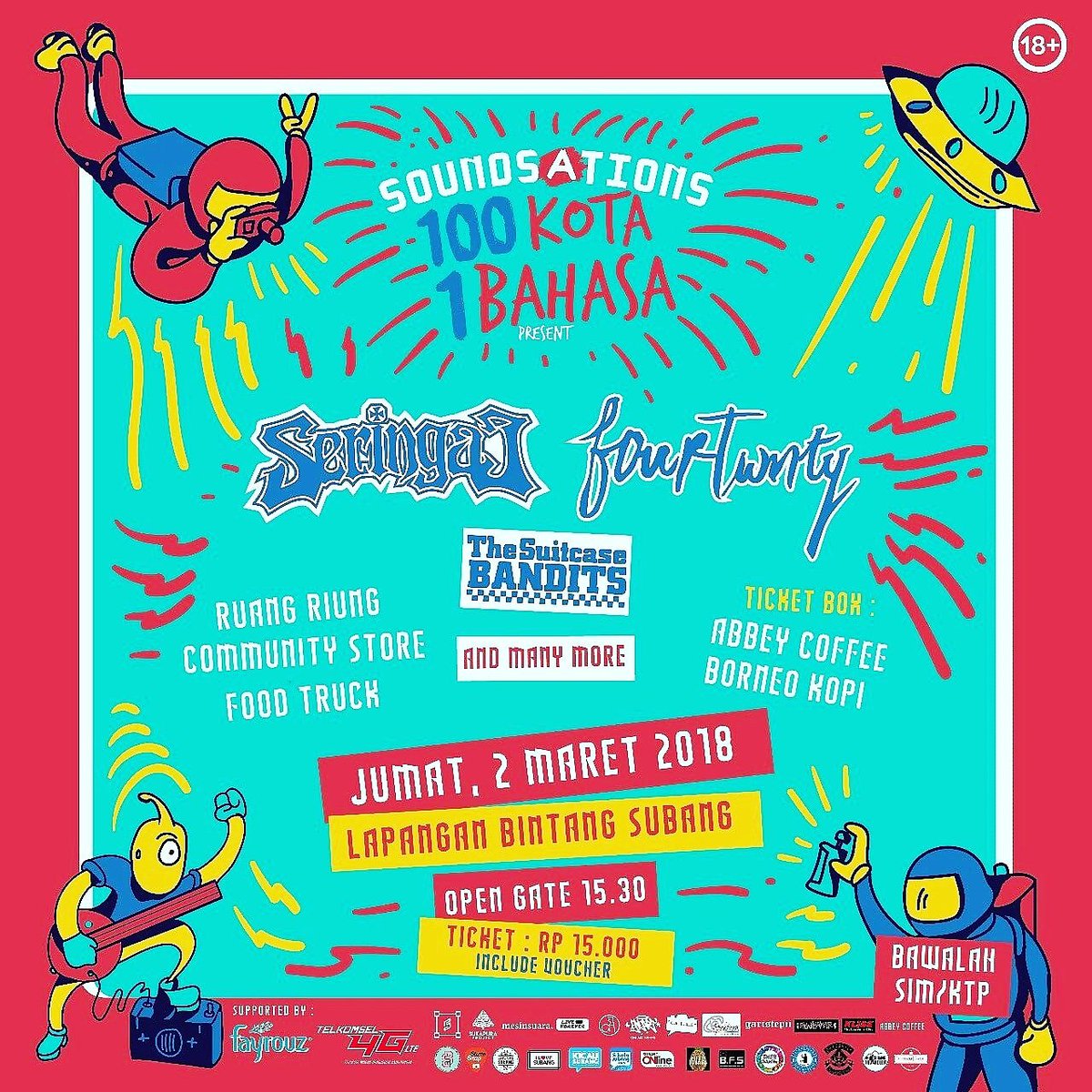 tenno_rd's tweet photo. Soundsations 100 Kota 1 Bahasa
Jum'at, 2 Maret 2018. Lapangan Bintang-Subang. 
@Seringai @aparatmati @RickySiahaan @sammybramantyo @edykhemod 
#Amild #SoundSations #100Kota1Bahasa #SoundSationsSubang  #NantiJugaLoPahamBahasaKita #Seringai #SerigalaMilitia https://t.co/ciXz45F51W