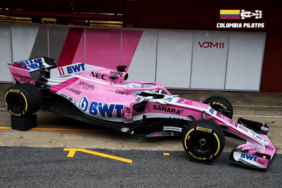 ColombiaPilotos's tweet photo. Fórmula 1:
Sahara Force India reveló el nuevo VJM11, monoplaza con el que el equipo competirá la temporada 2018 de Fórmula  1  y en el que el Mexicano Sergio Pérez Mendoza buscará conseguir nuevos podios.

#COLOMBIA  #ColombiaPilotos  #FIA  #F1   #PinkRedefined   #VJM11 https://t.co/hMbsQEPbXa