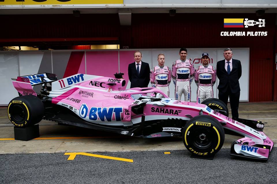 ColombiaPilotos's tweet photo. Fórmula 1:
Sahara Force India reveló el nuevo VJM11, monoplaza con el que el equipo competirá la temporada 2018 de Fórmula  1  y en el que el Mexicano Sergio Pérez Mendoza buscará conseguir nuevos podios.

#COLOMBIA  #ColombiaPilotos  #FIA  #F1   #PinkRedefined   #VJM11 https://t.co/hMbsQEPbXa