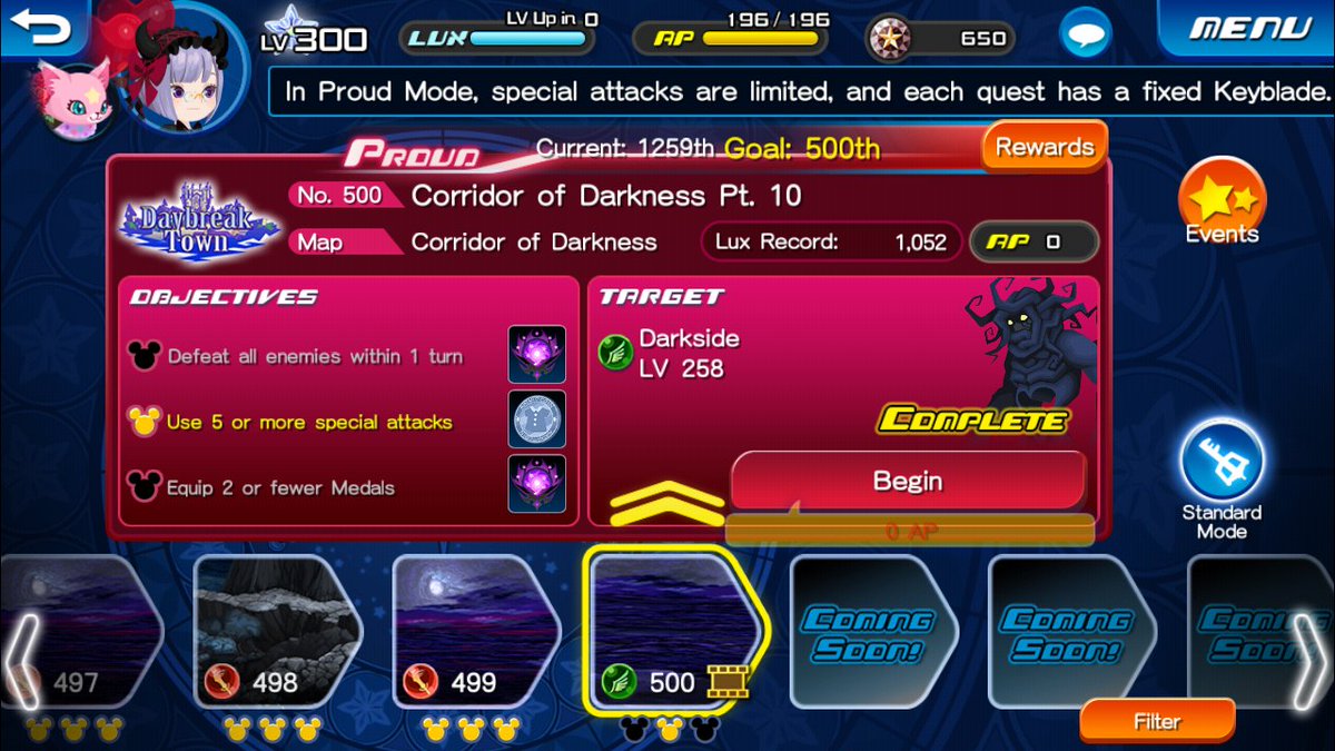 Camii_669's tweet photo. Yeeeey 🎉 ya terminé el proud moud!!❤️ #KHUX #prodemode  #KingdomHearts https://t.co/KIRajri9PX