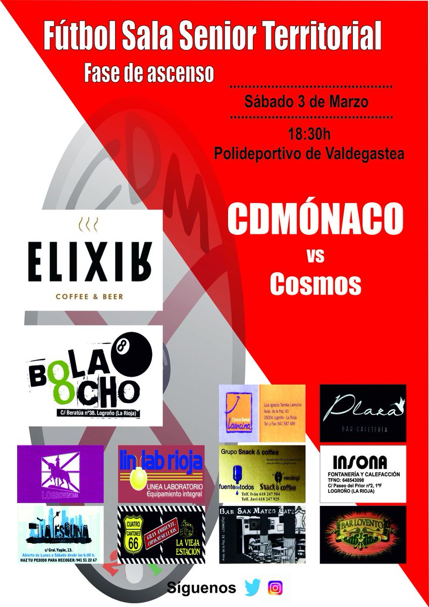 Segundo partido de la fase de ascenso 
<a href="/ClubDepMonaco/">Club Deport. Mónaco</a> vs <a href="/CosmosFS/">Cosmos F.S. “La Estrella”</a>