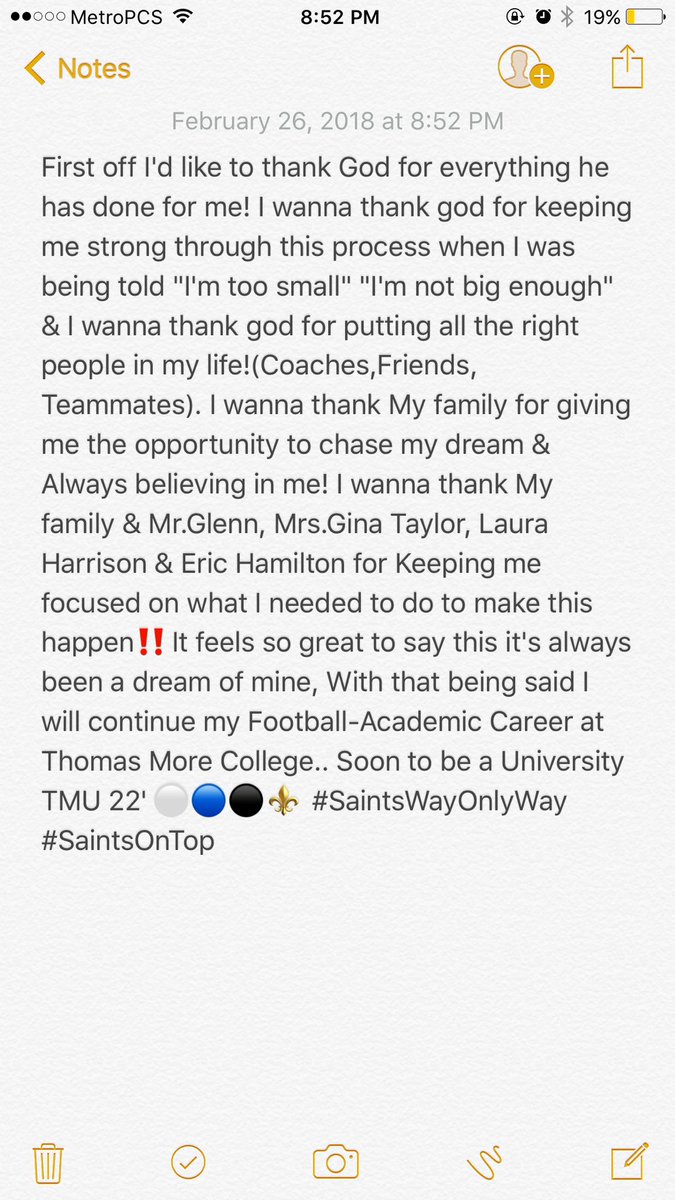 BrownerJermaine's tweet photo. Blessed To say I'm 💯 Committed To Thomas More‼️⚪️🔵⚫️⚜️ @TMC_Football @RecruitGeorgia @NOHSFootball https://t.co/yxdNgo7xvm