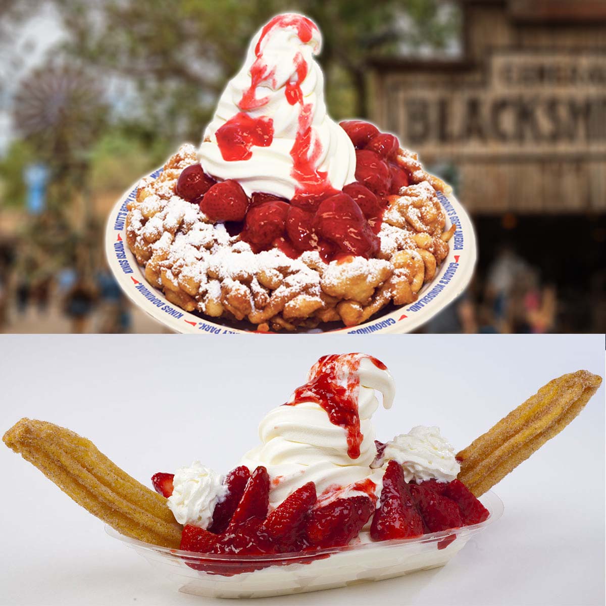 Knott's Berry Farm on Twitter "Funnel Cake or Churro Sundae? Which do