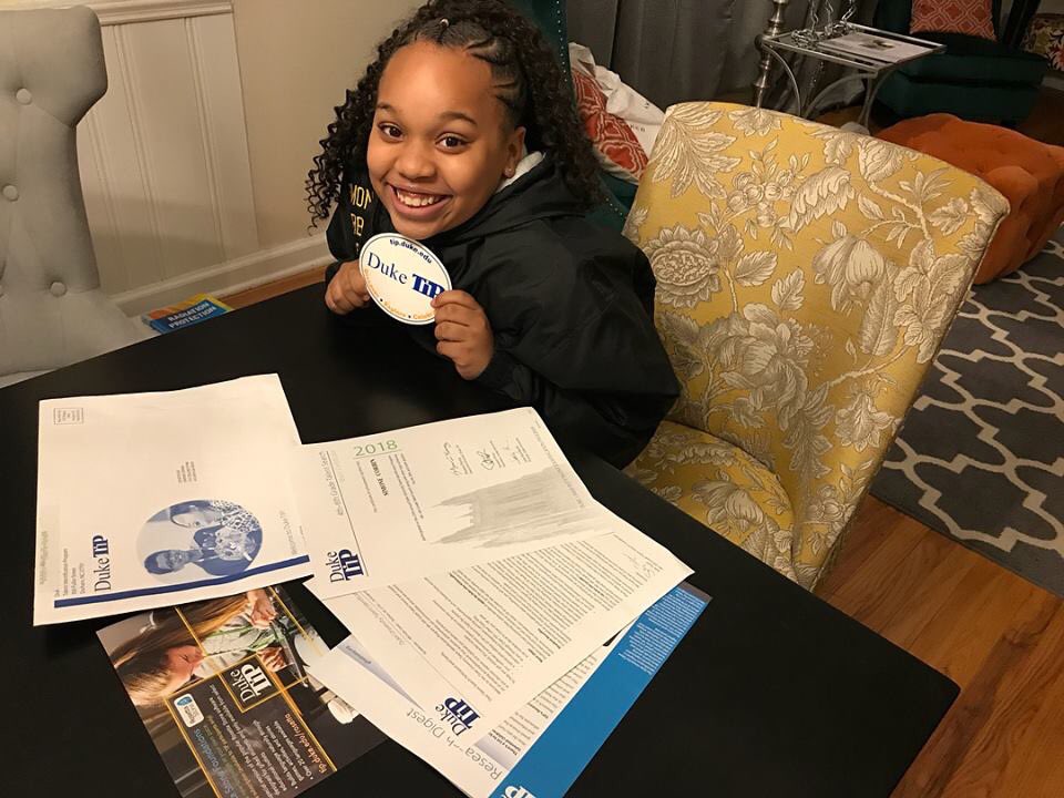 Simone got accepted to <a href="/duketip/">Duke TIP</a> !! #YouGoGirl #ProudFamily #WorkHard #KSPAlum
