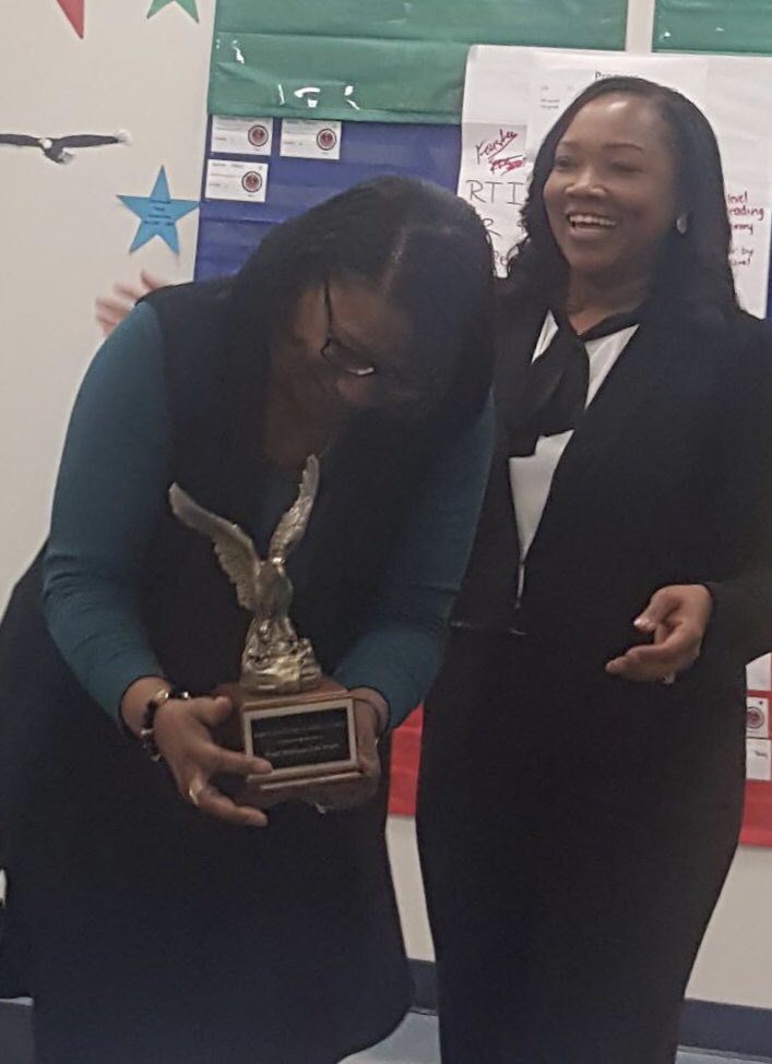 Congrats to the first face and voice of <a href="/apsBAMOAcademy/">Barack and Michelle Obama Academy - THE OFFCIAL PG</a> Mrs. Walker! She sets the bar for how our customers should feel when they visit or call our school! <a href="/DrEmilyAMassey/">DrEmilyAbramsMassey</a> <a href="/apsupdate/">ATL Public Schools</a> Our February Eagle of the Month! #itmatters#schoolculturestartsinthemainoffice
