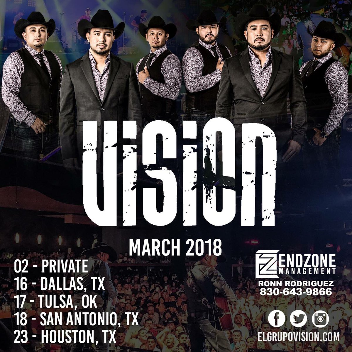 ElGrupoVision's tweet photo. las fechas de Marzo
para contrataciones al 830-643-9866 #PuroVision ✌🏽 #ConLaMiradaQueMeDasTOUR 👀 https://t.co/JYTGEFvZv9