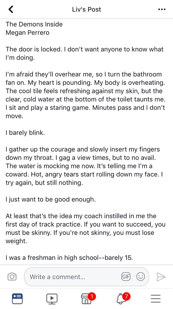 mariaross1221's tweet image. In honor of #NEDAwarenessWeek here is one of the most touching articles I have ever read. Credit to the author: @Meggo1621.