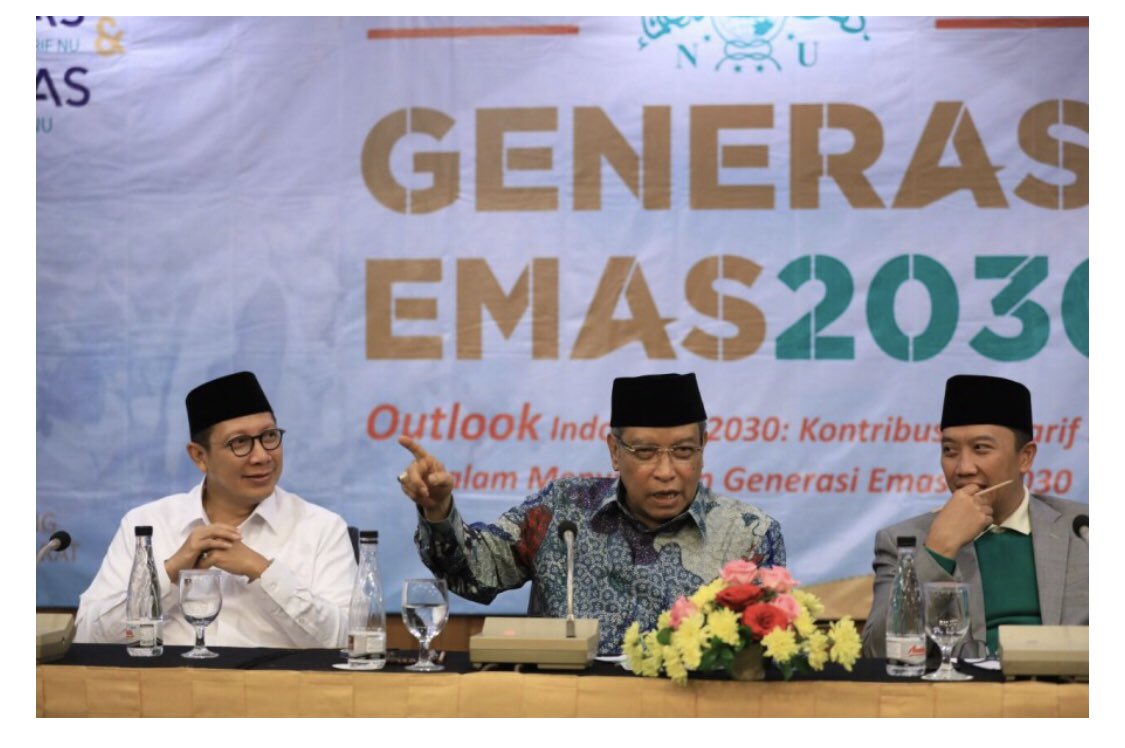 LP Maarif NU siapkan Generasi Emas 2030 . Rakernas LP Maarif dibuka oleh Ketum PBNu Prof KH Said Aqil Siraj, dihadiri juga okeh Menteri Agama dan Menpora.