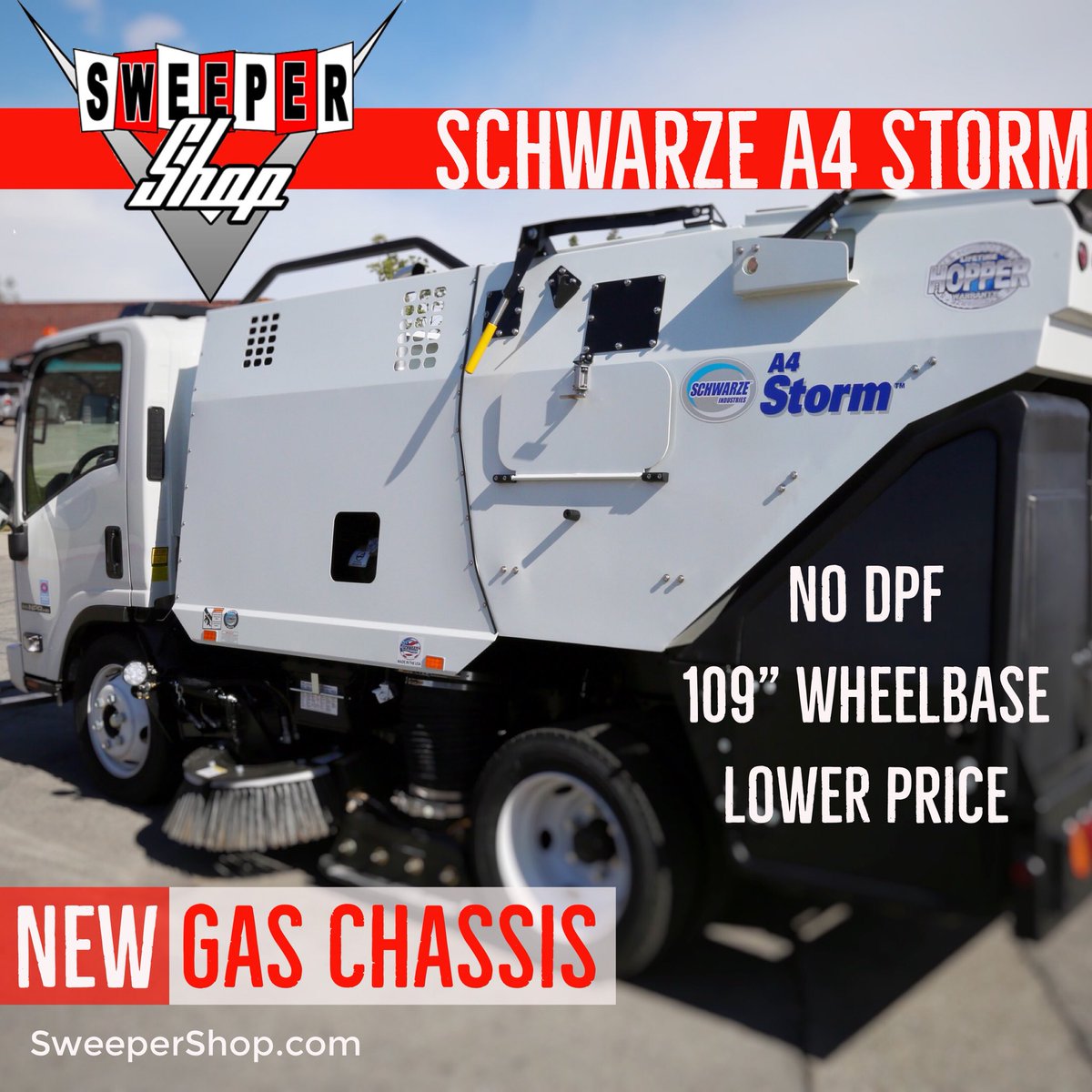 TheSweeperShop's tweet image. Get a New #Schwarze A4 Storm with a gas chassis for improved maneuverability, no DPF and lower cost. Same great power, same great support.  Contact #sweepershop today for a demo.  #streetsweeper #sweeper #sweeperlife