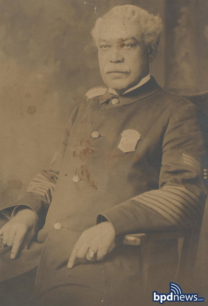 bostonpolice's tweet photo. As part of #BlackHistoryMonth we recognize Horatio J. Homer who became the 1st African American police officer in the history of the #BPD when he was appointed in 1878. Promoted to the rank of sergeant in 1895, Sgt. Homer would retire in 1919. https://t.co/tCju1j2chi