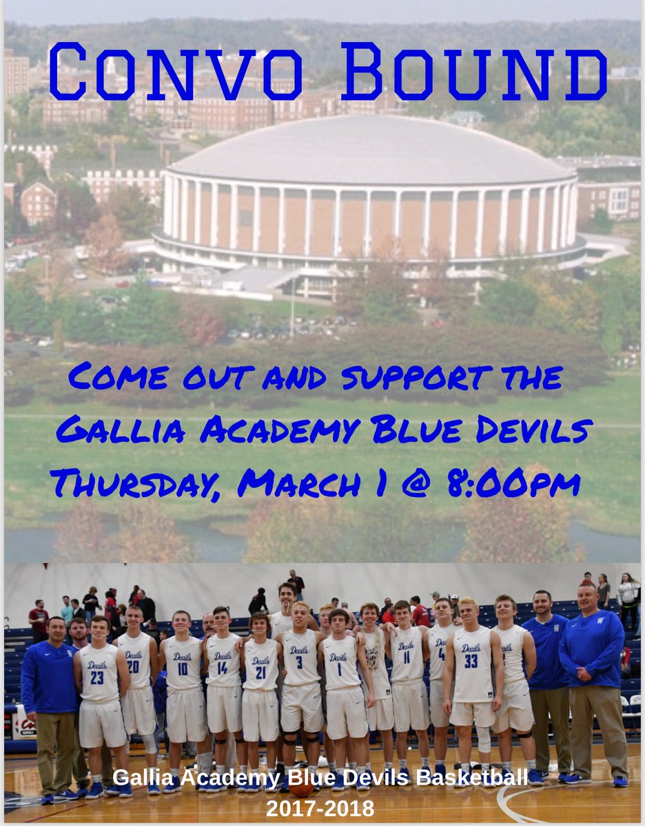 GalliaAthletics's tweet photo. Tickets available Wednesday and Thursday come support Blue Devil π! #gobluebleedblue #ConvoBound https://t.co/QxmsMsBnwj