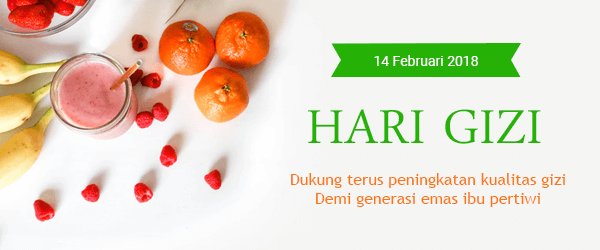 Selamat Hari Gizi Nasional

Dukung terus peningkatan kualitas gizi

Demi generasi emas ibu pertiwi