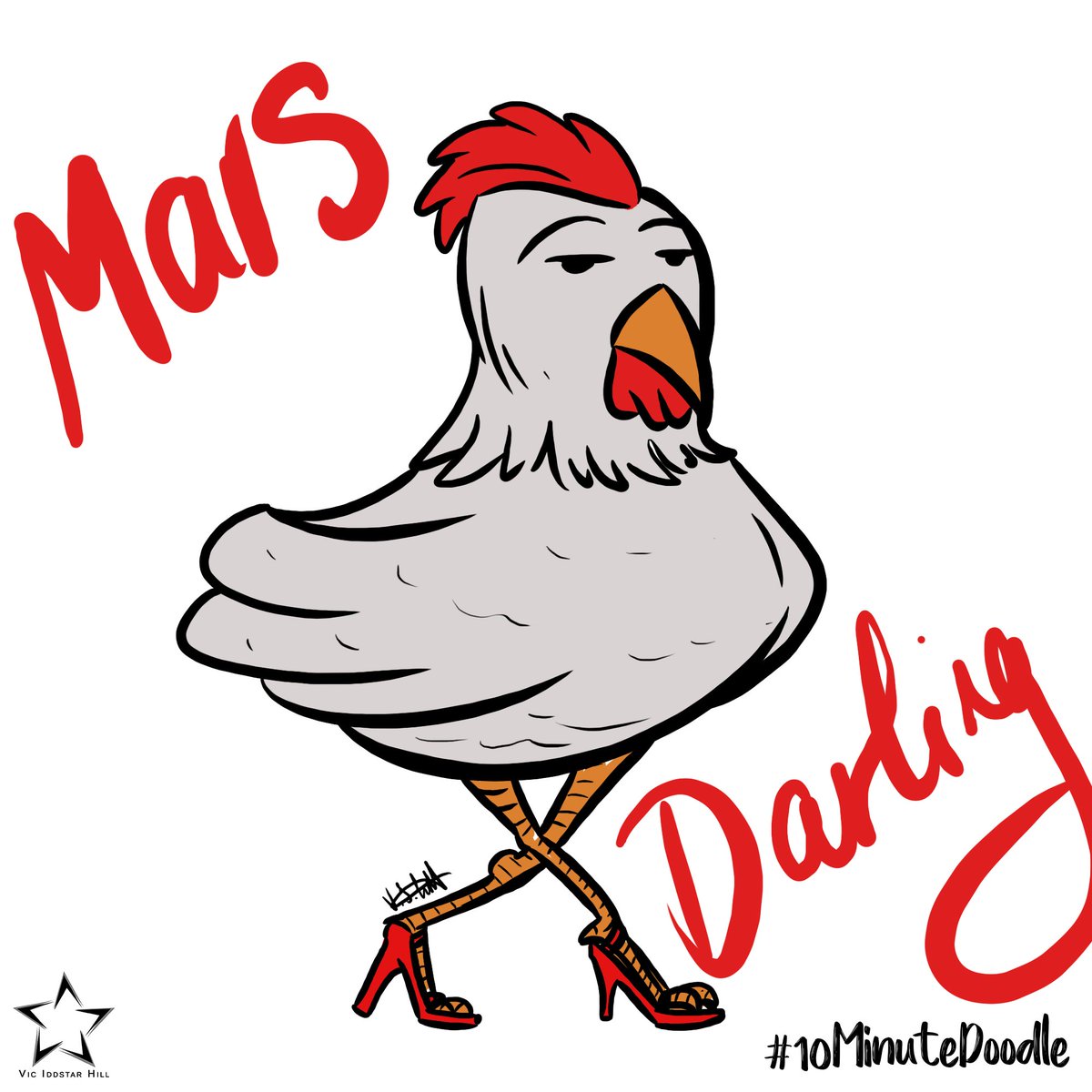 Iddstar's tweet photo. THE IMPOSSIBLE MARS CHICKEN. #10MinuteDoodle https://t.co/g9sXPG1h6L
