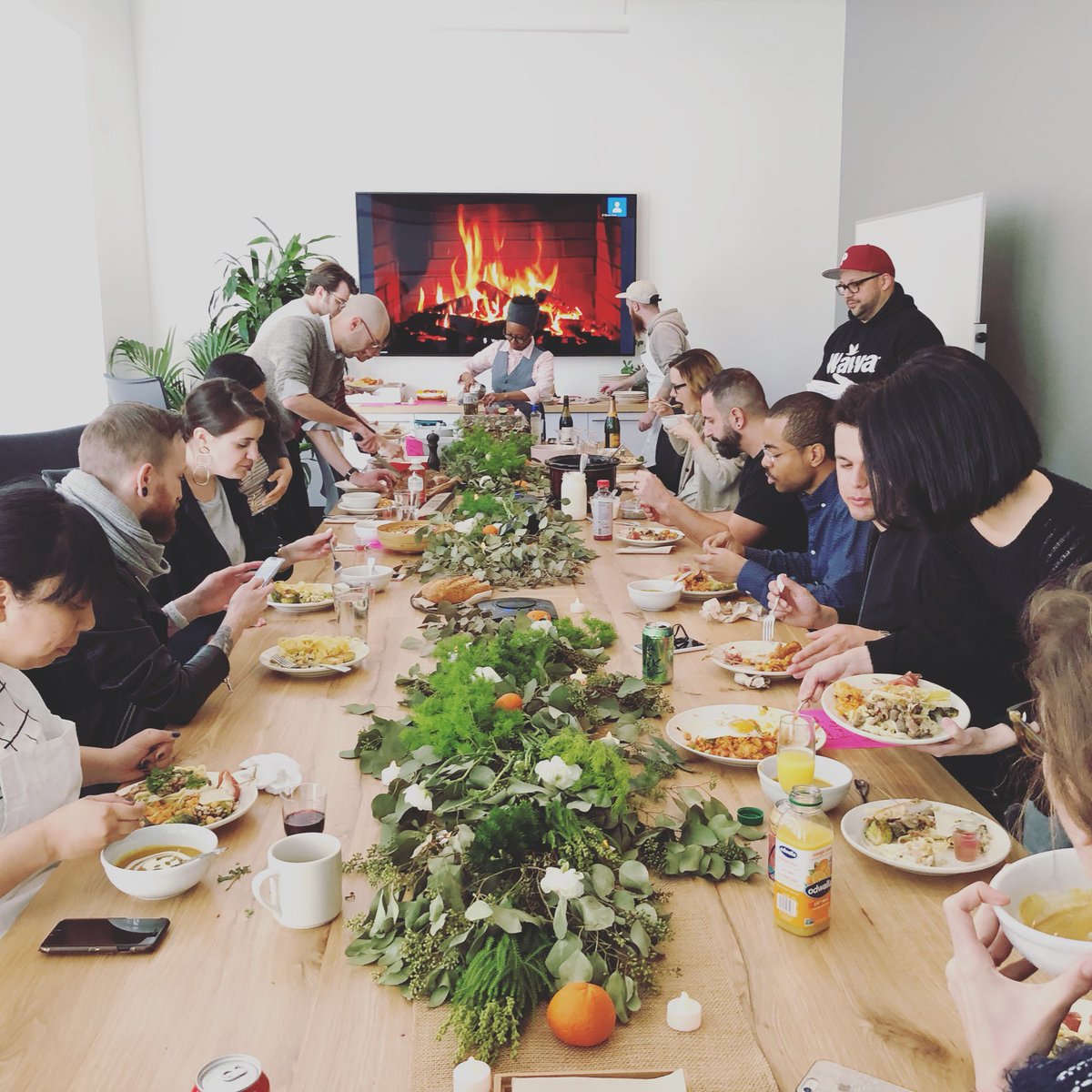 meowr's tweet photo. When designers do a potluck, it gets fancy @SlackHQ https://t.co/KwCLYoI7mW