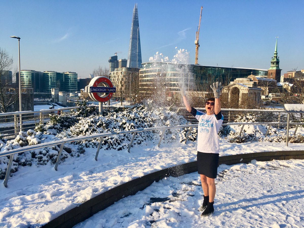 Shirty loves snow! On my way to the #TimewisePower50 awards breakfast having fun in the snow ⛄️❄️.

#merceractive #followtheshirt #allrolescanflex @lifeatmercer