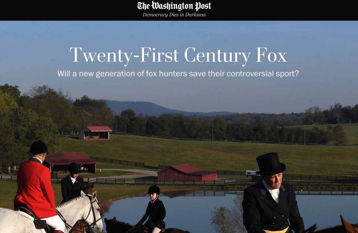 ptr_yeung's tweet image. This Washington Post headline about foxhunting today 👏🏼👏🏼👏🏼