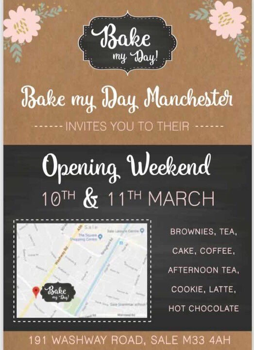 Join #BakeMyDay #Manchester for its opening weekend 10-11th March. Plenty of #MothersDay sweet treats and special offers available! #SaleTown #ShopLocal #SmallBiz