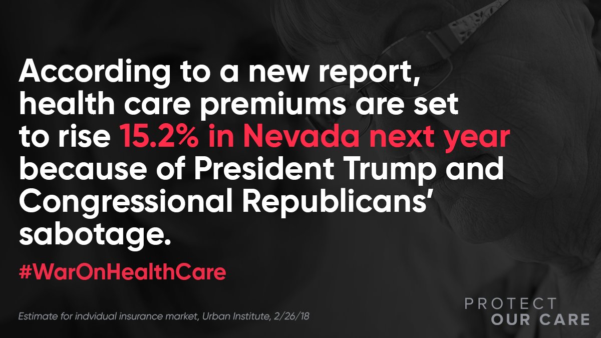 ProtectOurCare's tweet photo. After trying and failing to repeal the #ACA, @realDonaldTrump is now doing everything he can do undermine health care. It’s time for @SenDeanHeller to stand up and demand a stop to the @GOP's war on health care. #WarOnHealthCare #RejectRepeal https://t.co/GaZbTHS0cv