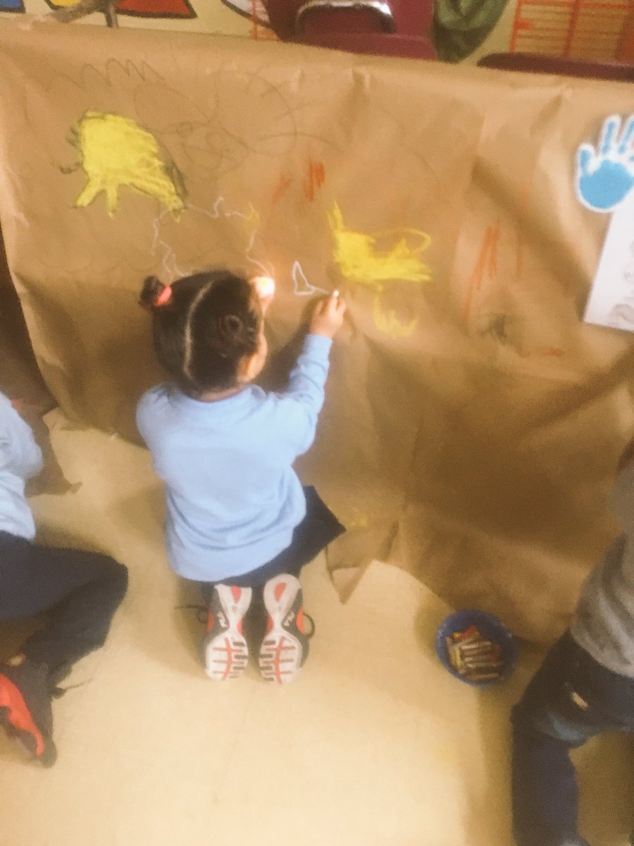 s2ab0z's tweet photo. Kindergarten Cave Art at 42. Please reconsider your proposal to close our school tomorrow. @CarmenFarinaDOE @NYCMayor @NYCSchools #keep42open #42strongandunited https://t.co/aLvgOZI9Tt